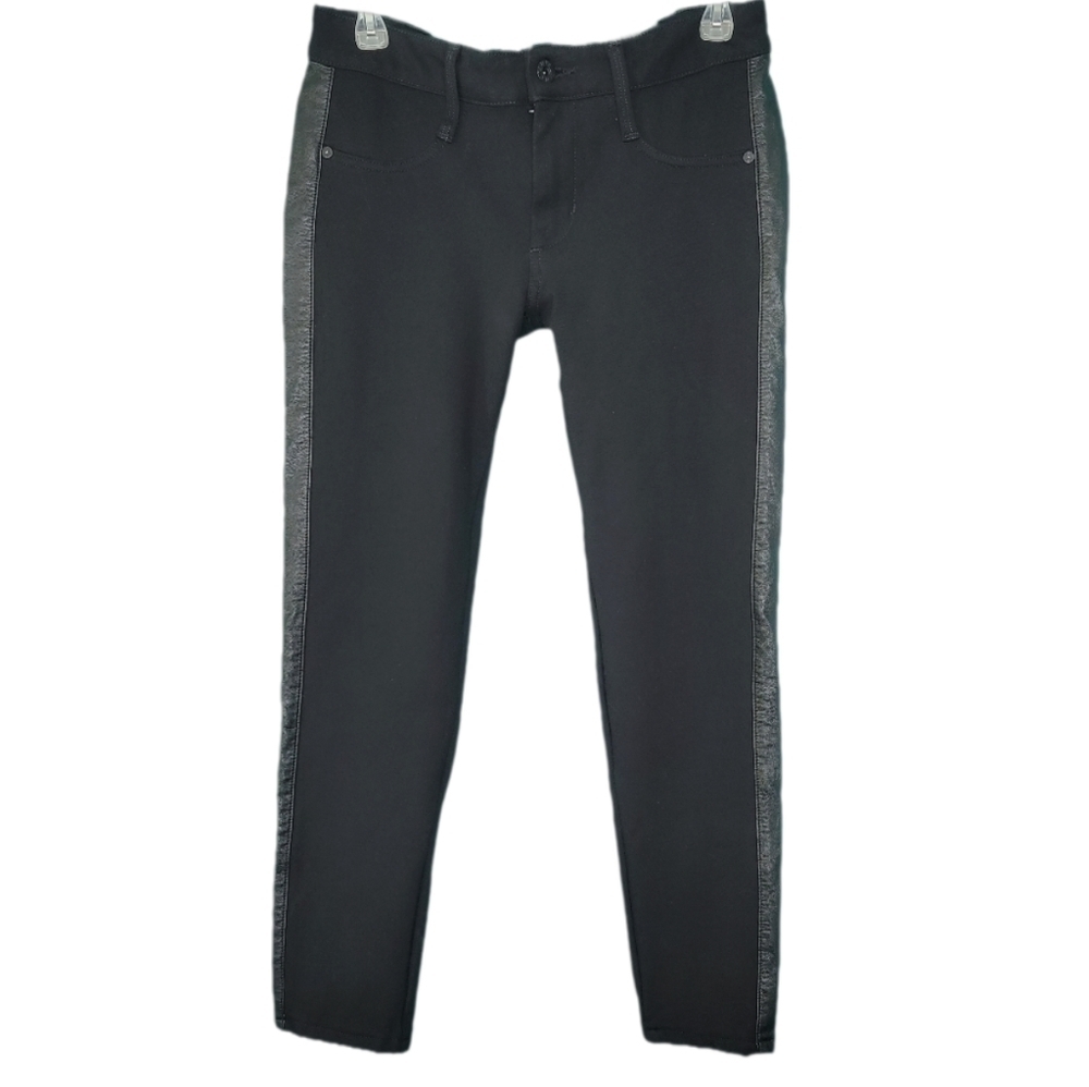 James Jeans Skinny Jeans W/Black Leather Side Strip Stretch Women's Size 29
